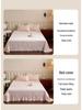 G5Z Princess Milk Velvet 4-Piece Set: Extra Thick French Lace Bedspread & Fitted Sheet