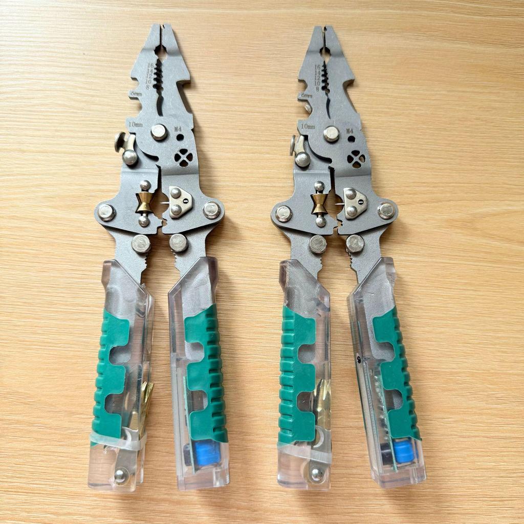 Multi-Function Wire Stripper & Crimping Pliers with Test Pen and Wire Splitter