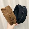 Knitted Fabric Wide Headband Wide Width Rhinestone Headband Stylish Retro Hair Hoop  Daily Wear