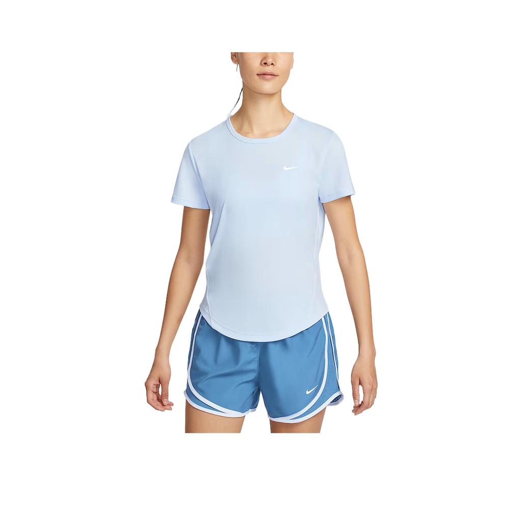 Nike Dri-Fit Tempo Comfortable Fashionable Simple Versatile Solid Color Short Sleeve Regular T-Shirt Women Tops Light-Blue HQ0649423
