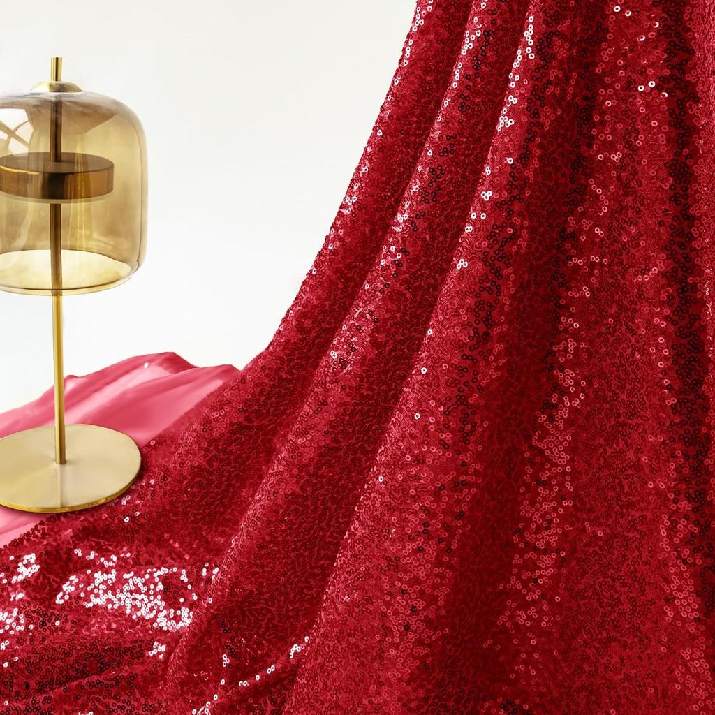 Encrypted 3mm Sequin Fabric Flashing Chip Embroidered Mesh Wedding Tablecloth Decor Dress Clothing Wedding Birthday Home Decor