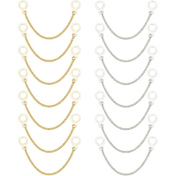 NBEADS 20 шт. 2 цвета Цепочка для вешалки для пальто, 3,9 дюйма Металлические петли для вешалки для пальто с 2 шт. петлями из нержавеющей стали 304 для декоративной одежды