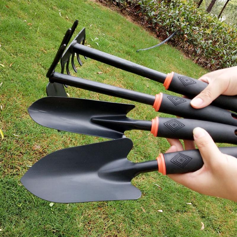 Gardening Tool Set: Small Outdoor Shovel, Hoe, Rake for Planting Flowers & Vegetables