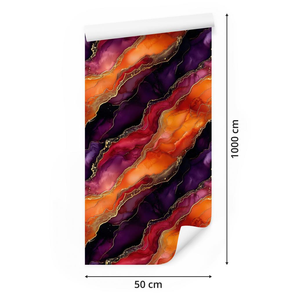Ink Wallpaper Red, Peach and Black 50x1000