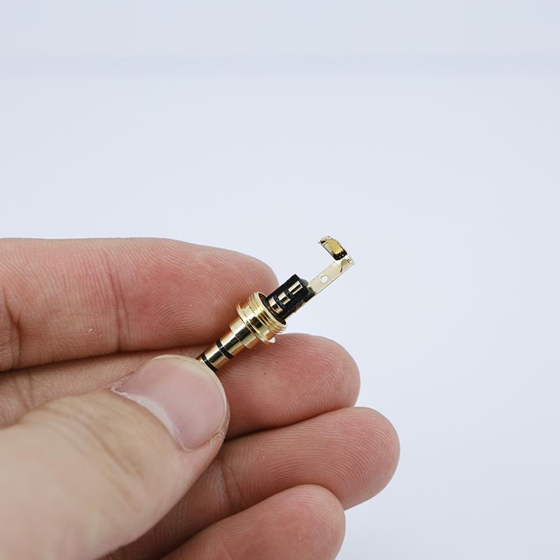 Gold Plated Stereo 3.5mm 4 Pole Repair Headphone Jack Plug Cable Audio Headphones Audio Jack Plug Connector Soldering