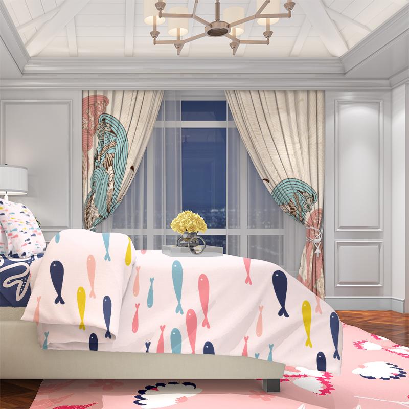 2PCS-Classic Butterfly - Εκτυπωμένη κουρτίνα - Πολυεστερικό υλικό - κατάλληλο για υπνοδωμάτια, σαλόνια, χώρους μελέτης, ιδιωτικούς χώρους