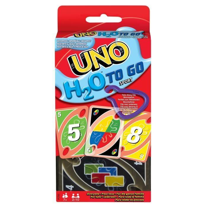 Mattel Games - UNO H20 TO GO - Uno Sport Jeu De Cartes - Jeu De Cartes Famille - 7 Ans Et + - P1703 - Jeux de cartes mattel uno P170 blu