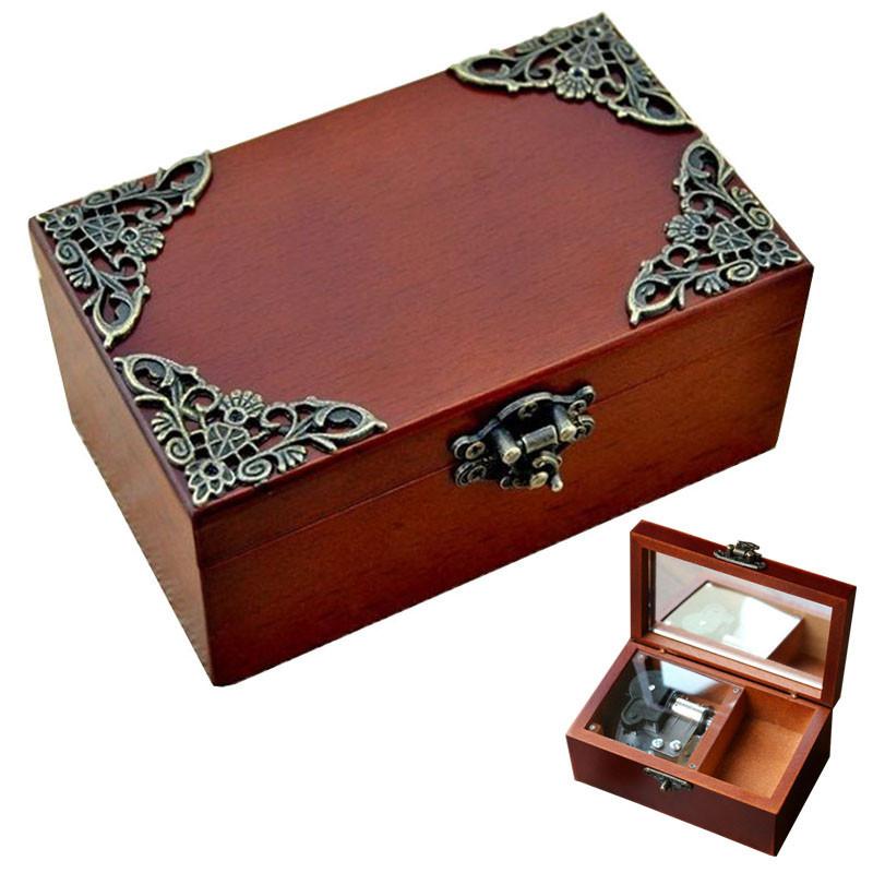 Classic Rectangle Wind Up Music Box With Melodious Tunes And Vintage Charm