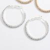 Exquisite Full Rhinestone Hoop Earrings for Women Fashion Simple Circle Round Earring Wedding Party Jewelry Accessories Gifts