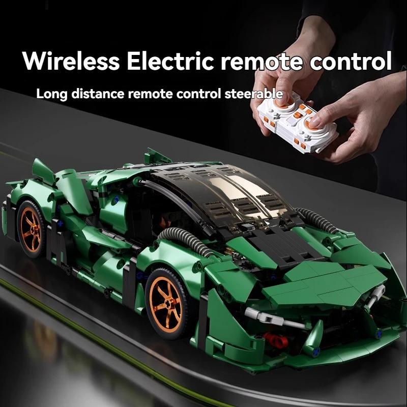 Non-Toxic Creative Technical Building Blocks Diy Green Sports Car Super Racing Building Blocks Brick Moc Model Kids Gift Birthday Gift