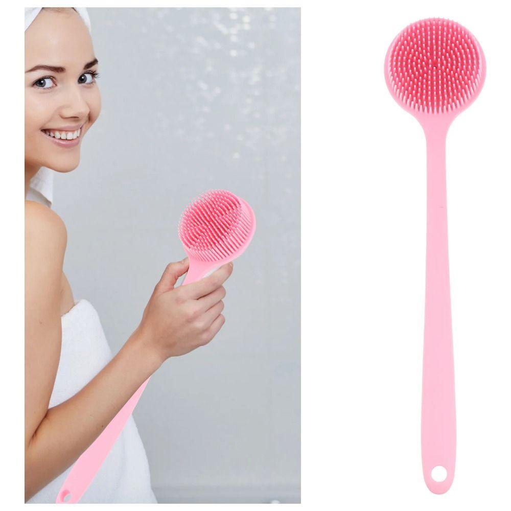 Anti-Slip Handle Exfoliating Scrubber with Hanging Hole Skin Massager Bath Soft Back Brush  Lazy