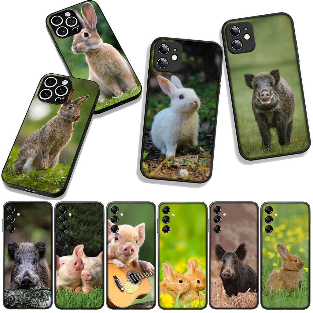 for Motorola Moto Edge 70 60 Fusion 40 NEO 20 Pro G Stylus G56 G96 G71 G73 G52 G41 G42 G50 G51 Phone Case Rabbit Wild Boar Pig