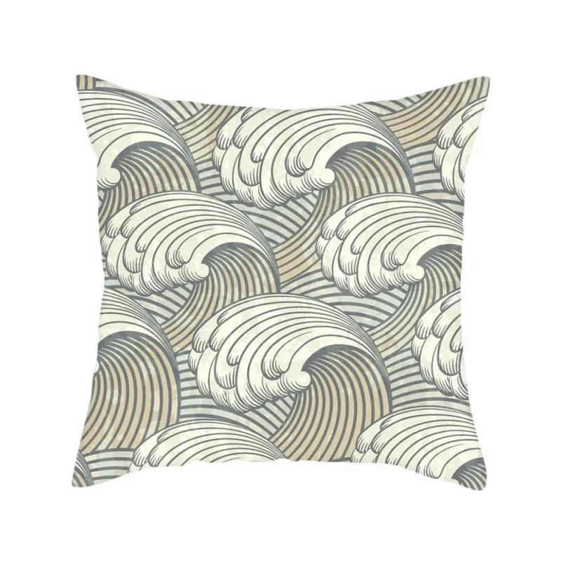 Wave Pattern Decorative Polyester Cushion Cover Throw Sofa Bed Couch Decorative Pillow Case Home Decor 45X45CM Fundas De Cojin