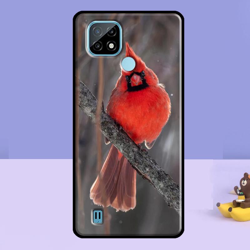Cardinal Red Bird Case For Realme 13 10 11 12 14 Pro Plus C75 C67 C61 C55 C53 C51 C35 C21Y C25S GT 7 Pro 6 6T