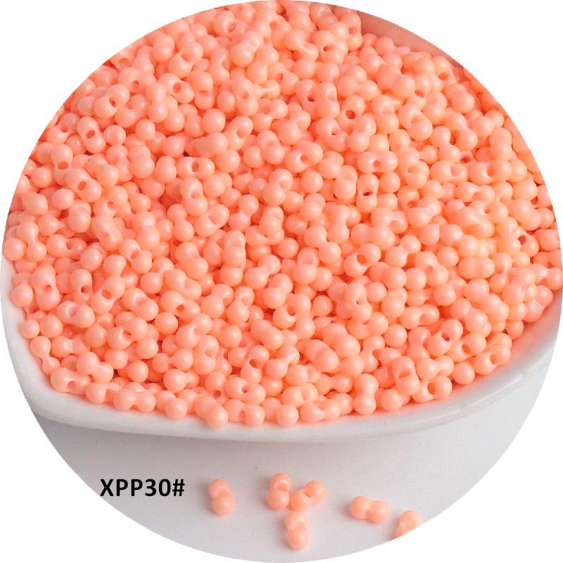 2x4mm Solid Color Glass Peanut Beads for DIY Jewelry & Hair Accessories