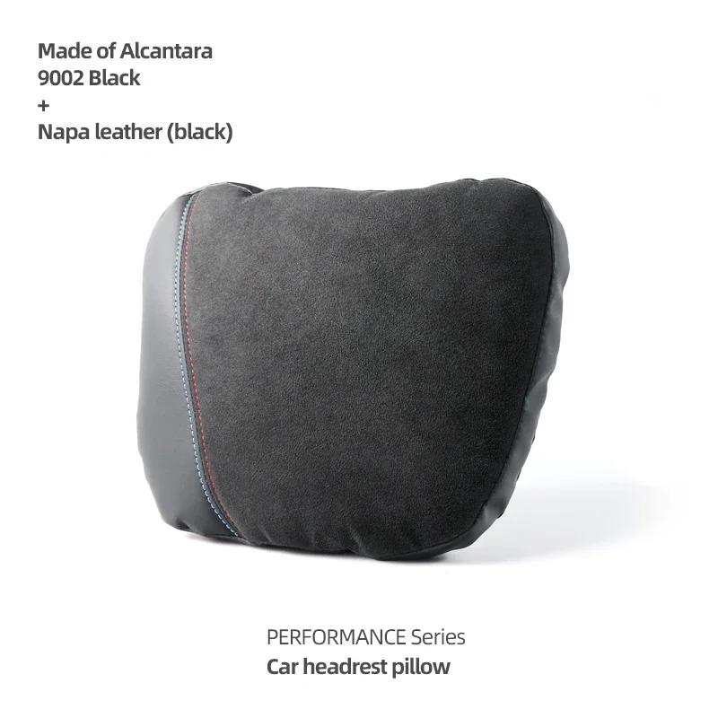 

Betterhumz Car Headrest Neck Pillow Cushion Made of Alcantara Breathable Head Support For BMW G30 G20 F30 X3 G01 F25 Accessories 9002 Black Napa