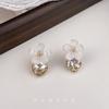 Sweet premium acetic acid flower earrings light luxury premium diamond stud earrings simple and versatile summer commuter earrings women