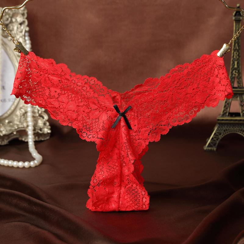 Sexy Lace G String Thong Underwear for Women Flowers Hollow Out Panties T-back K73
