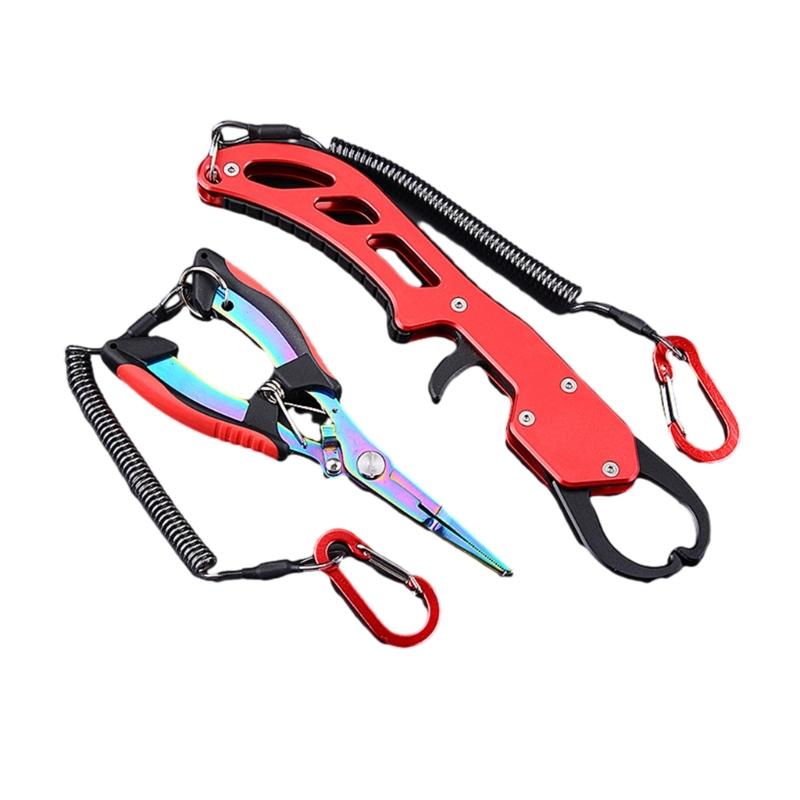 Multi-Function Fishing Pliers Fish Lip Grippers Hook Remover Portable Fishing Lines Cutter Scissors Comfortable Grip