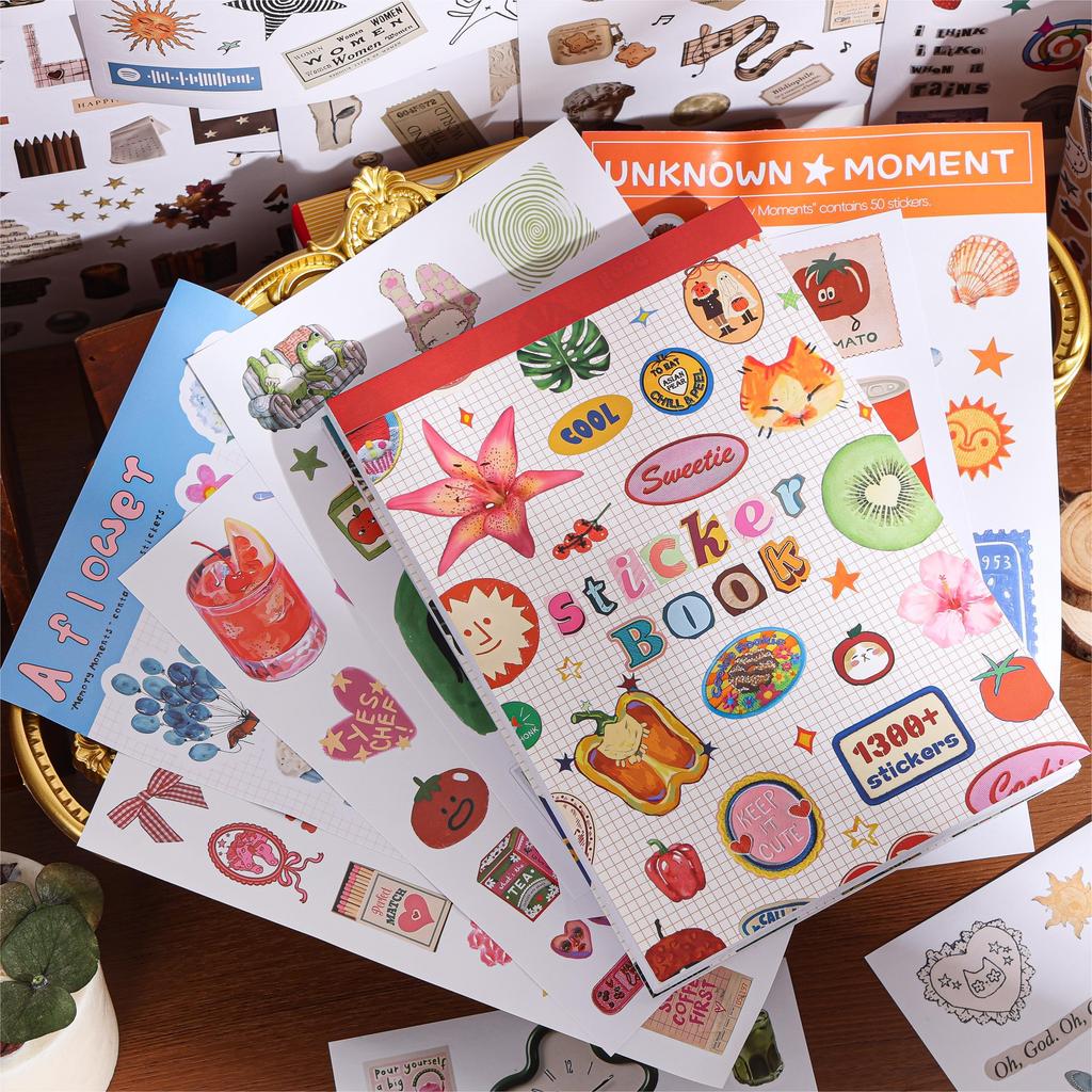 1300Pcs Ins Style Cute Stickers, Aesthetic Waterproof Decorative Stickers For Journal Planner Scrapbook And Diy Scrapbook Diary