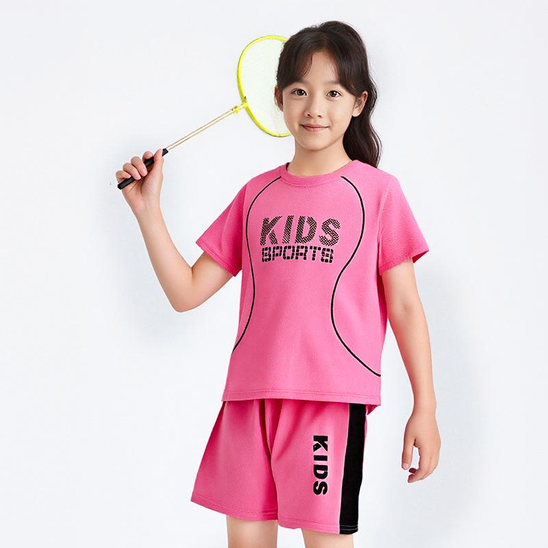 Kids' Quick-Dry Breathable Sports Set: Short Sleeve T-Shirt & Shorts for Soccer - Boys & Girls Summer Activewear