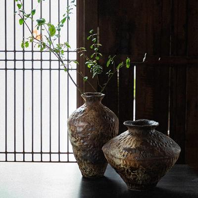 Keramik aktive Glasur Oberfläche rustikale Vase Vintage Vase Zen Dekoration rauer Tontopf handgefertigte Vintage Porzellanvase