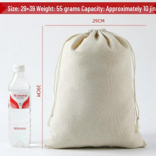 Cotton Linen Drawstring Canvas Bag, Single Layer Breathable Storage for Sundries