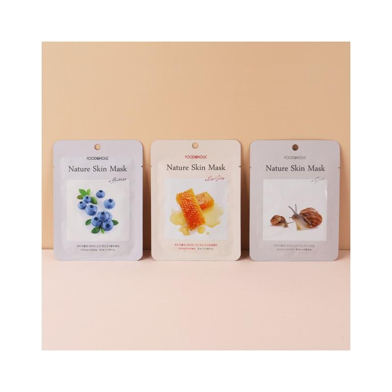 (30 listů) Přírodní vyživující maska (Šnek, Bobule, Královský)