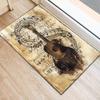 Vintage Distressed Acoustic Guitar Musical Note Paper Print Large Area Rug Soft Flannel Non Slip Floor Carpet for Living Room
