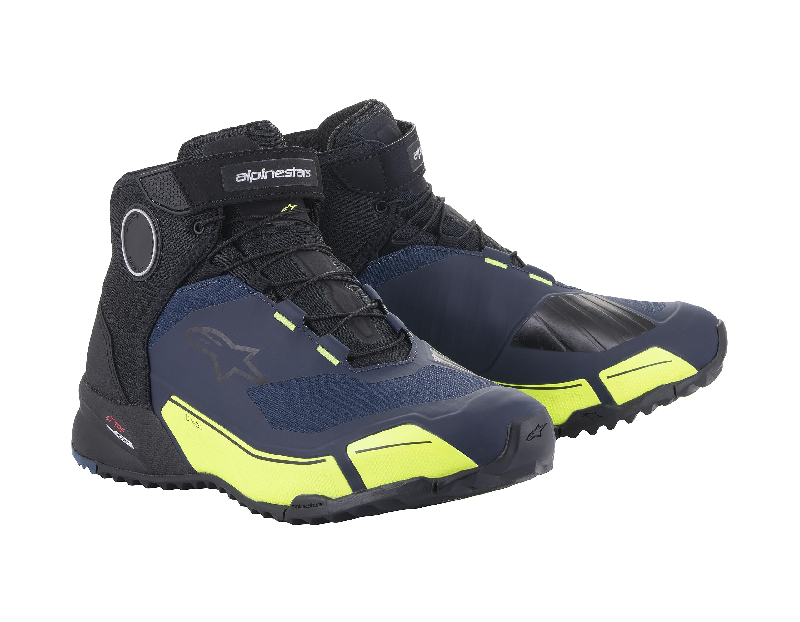 Мотоботы Alpinestars DRYSTAR Riding CR-X, Черный/Темно-синий/Флуоресцентный желтый, US10/27.5см