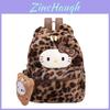 Hello Kitty Plüsch-Tragetasche mit Leopardenmuster und multifunktionalem Design