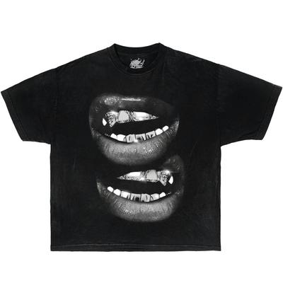 Grin Fang Mouth Boxy Vintage Shirt Streetwear Tee Y2K Unisex T-Shirt