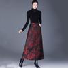 Cotton Padded Plus Size High Waist Vintage Floral Spring Autumn Winter Casual Loose Long for Woman Skirts Womens Skirt
