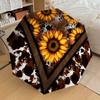 1PC Sunflower Print Umbrella-8-Rib Reinforced Portable Folding Travel Suitable for All Seasons Outdoor Daily Use Is an Ideal Choice -F398