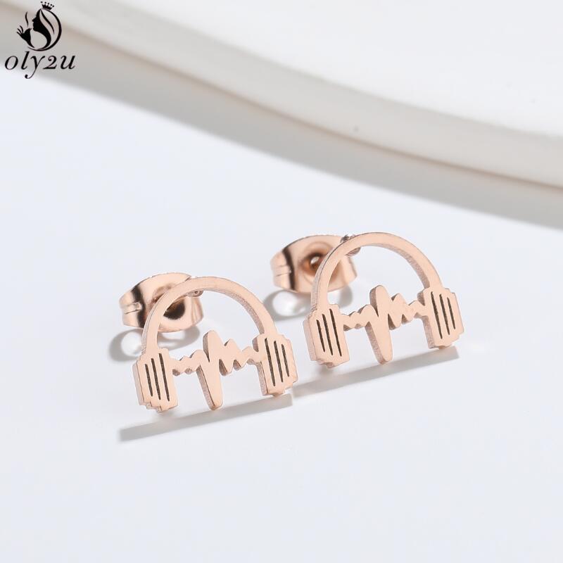 Hip-hop Stainless Steel Microphone Guitar Earring for Women Musical Ear Jewelry Girls Music Party Earrings Gift Accessories