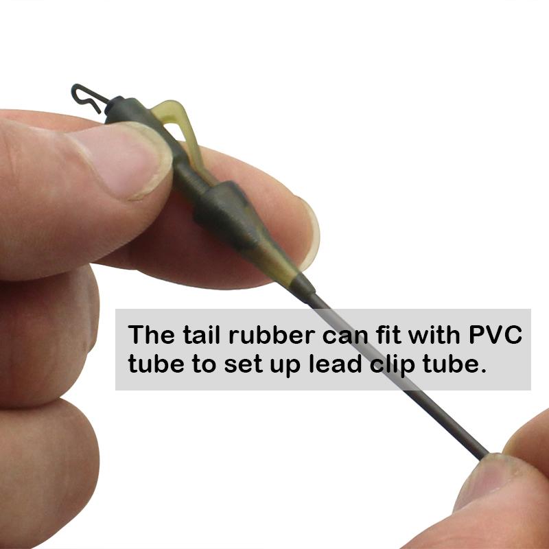 6 stücke Schnell Ändern Hybrid Blei Clip Mit Schwanz Gummi Schnell Ändern Snap Clips Karpfen Angeln Zubehör Anti Tangle Hülse Für karpfen Angeln Rigs Tacke