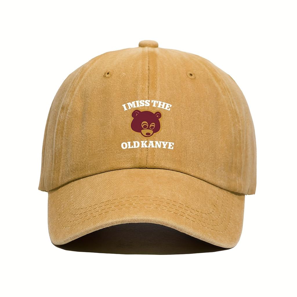 Pc Vintage Baseball Cap with I Miss The Old Kanye Print Adjustable Snapback Brim Suitable for Casual Travel Unisex Sporty