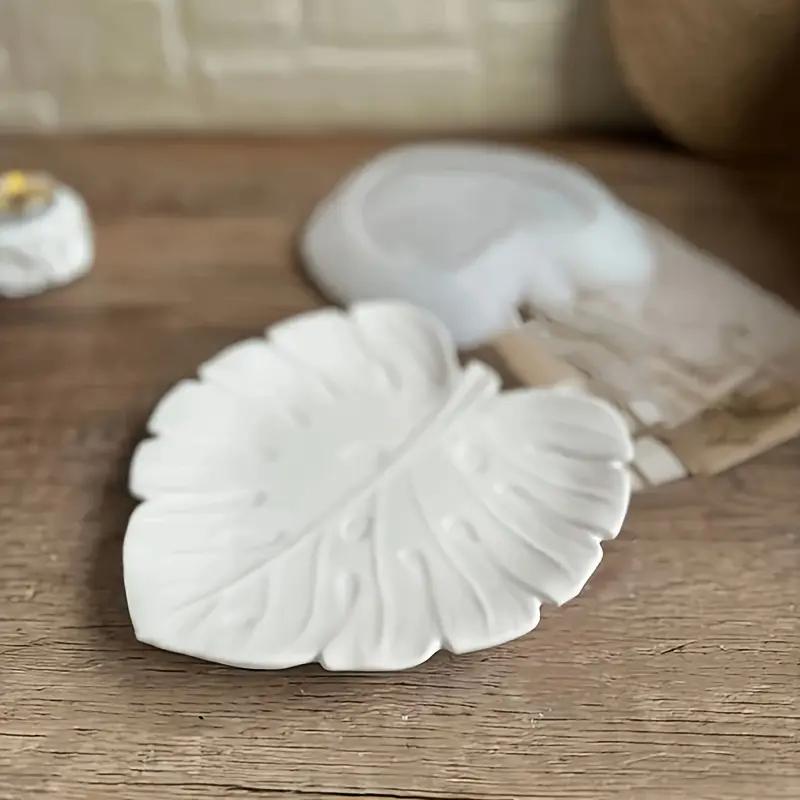 DIY Leaf-Shaped Silicone Mold for Jewelry Tray Resin Organizer & Candle Holder - Easy Release Gypsum Plaster Casting Mould