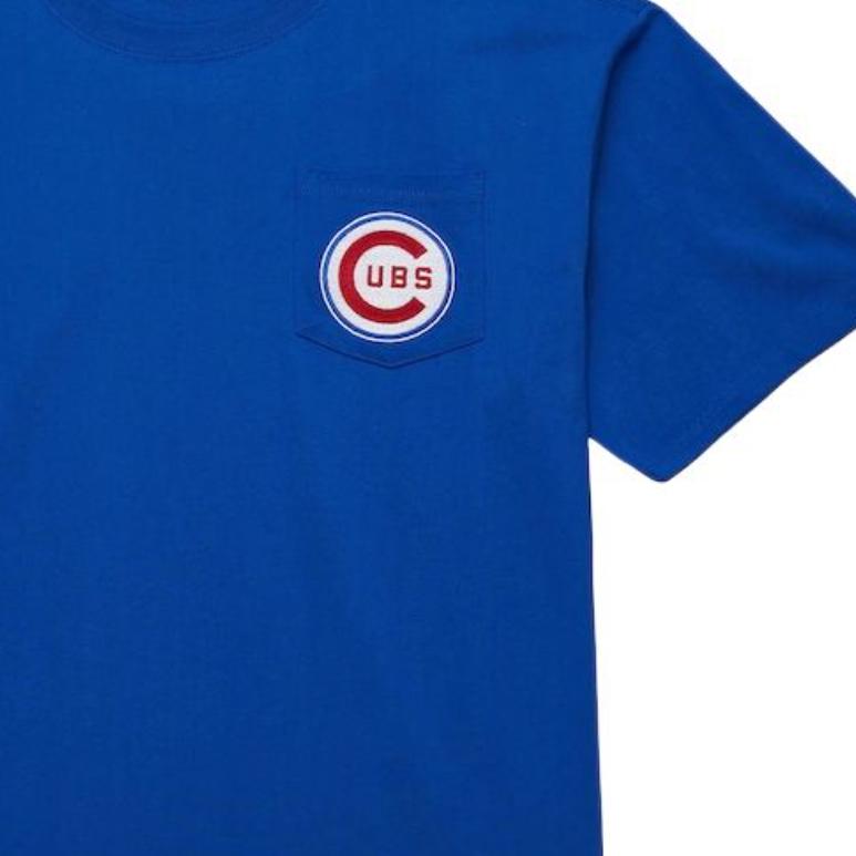 Mitchell & Ness Royal Chicago Cubs Cooperstown Collection Premium Pocket T Shirt Men's Blue TCRW6277-CCUYYPPPROYA