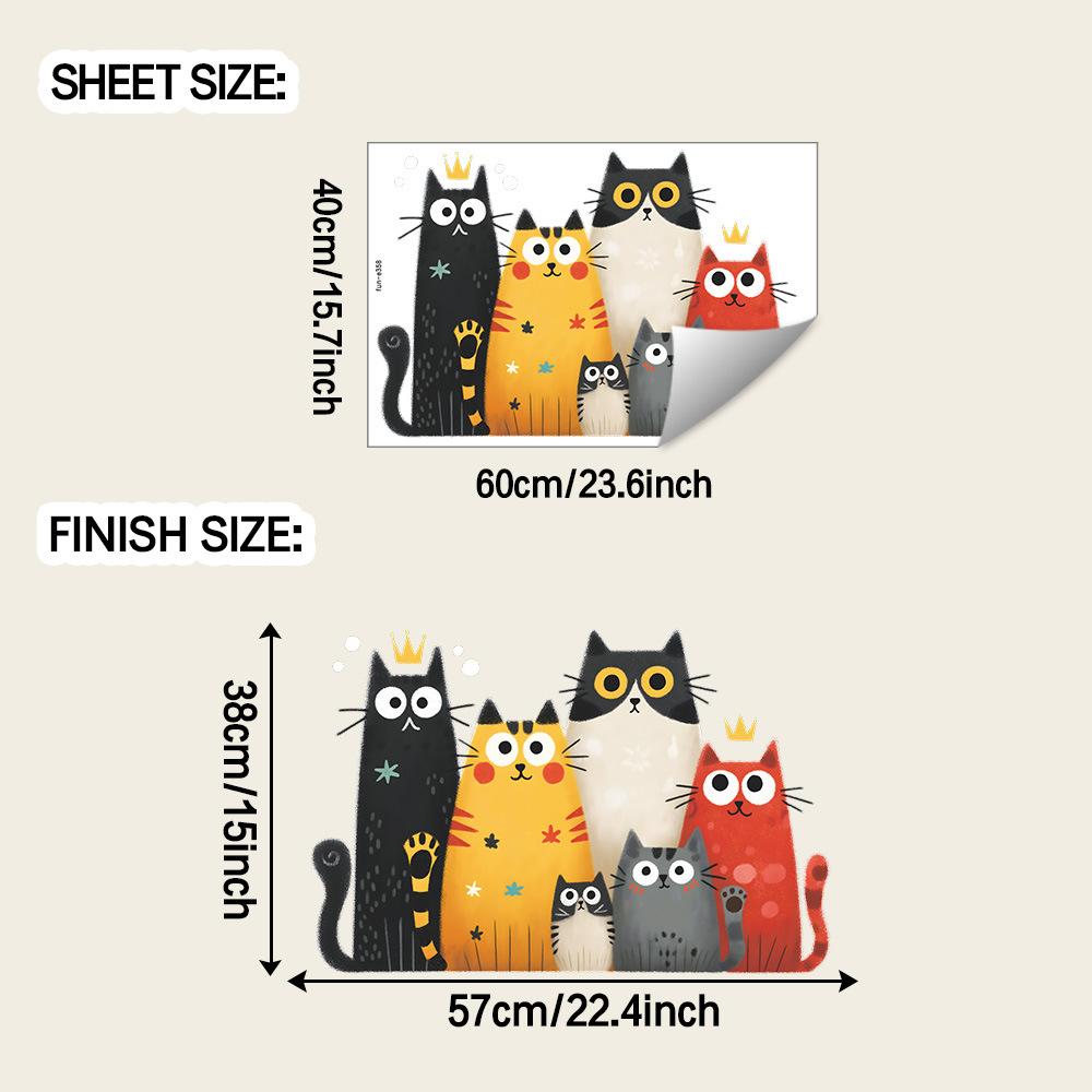 

Креативні Мультяшні Кошенята Комбінаційні Настінні Наліпки для Декору та Прикраси Вітальні та Їдальні