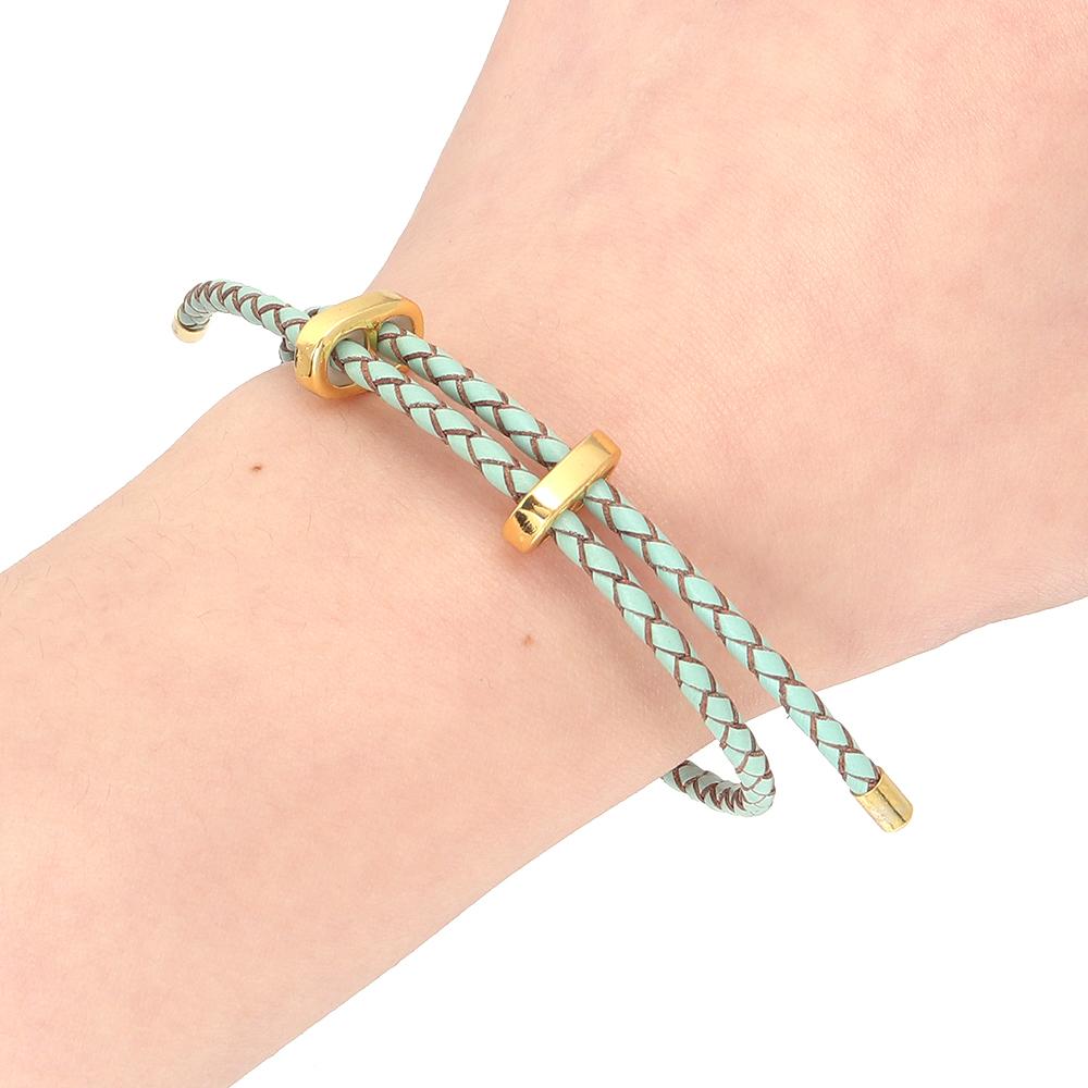 4Sets Metal Double Hole Adjustment Clasps Beads Gold Stopper Spacer Beads For Bracelet End Caps Connector For DIY Jewelry Making