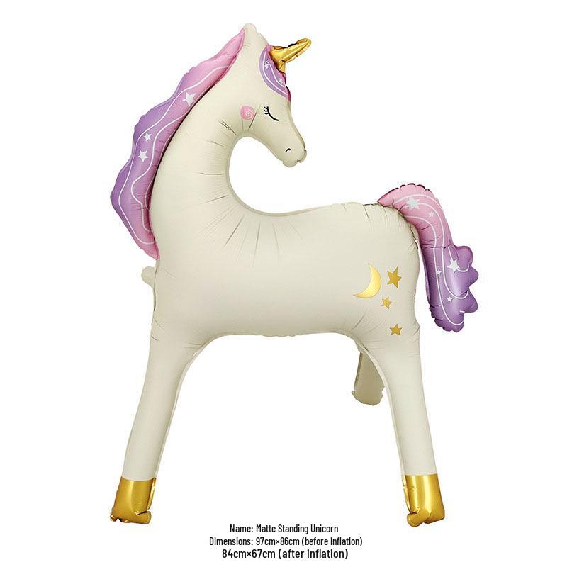 Матовые Деревянные Лошадки-Единороги Шары для Украшения Дня Рождения