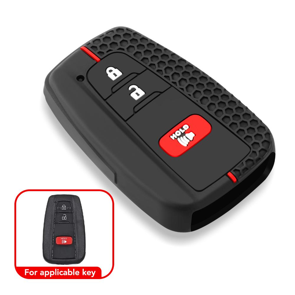 2/3/4 Buttons Silicone Car Key Case Cover Fob Holder for Toyota Prius Camry Corolla Avalon CHR RAV4 Land Cruiser Prado Key Chain