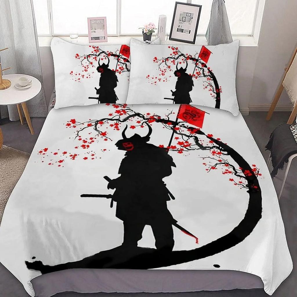 Tokyo Samurai Asian Japanese Bushido Culture Bedding Set Boys Girls Twin Queen Size Duvet Cover Pillowcase Bed Kids Adult