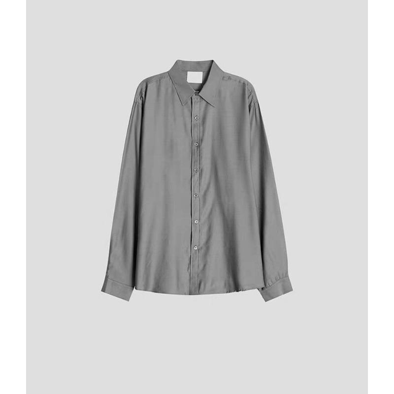 Men's Oversized Long Sleeve Shirt Casual Loose Fit Button Down Top