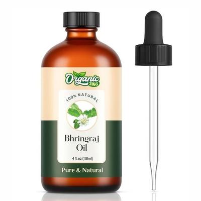 Organic Zing Bhringraj Oil Pure & Natural for Skin, Face, Hair Care & Massage - 118ml