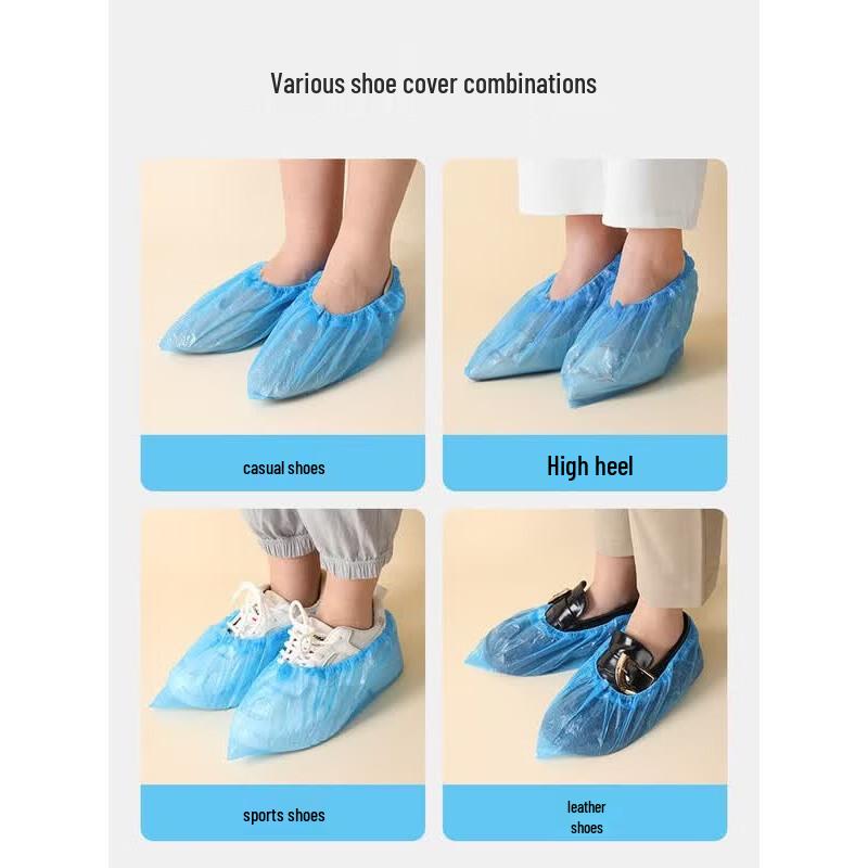 MARYYA Disposable PE Shoe Covers, 100 Count
