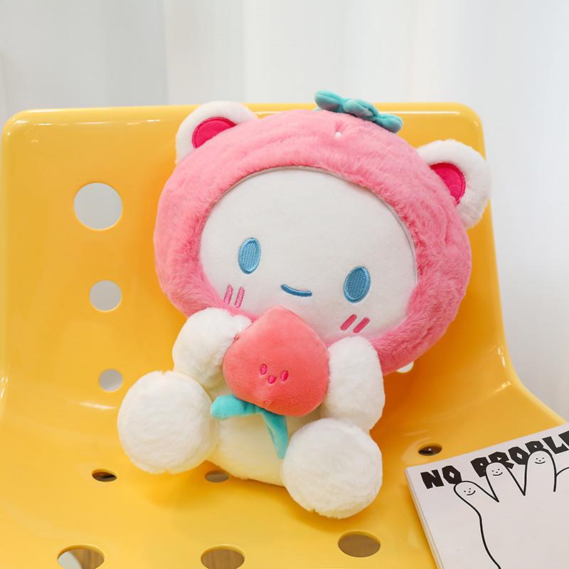

Adorable Cartoon Fruit Dog Plush Toy Soft Stuffed Doll Pillow For Girls Gift 25cm земляничный