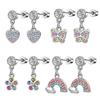 2-8 Pairs Stainless Steel Heart Flower Dangle Earrings For Women Flat Back Studs Butterfly Cartilage Tragus Piercing Jewelry