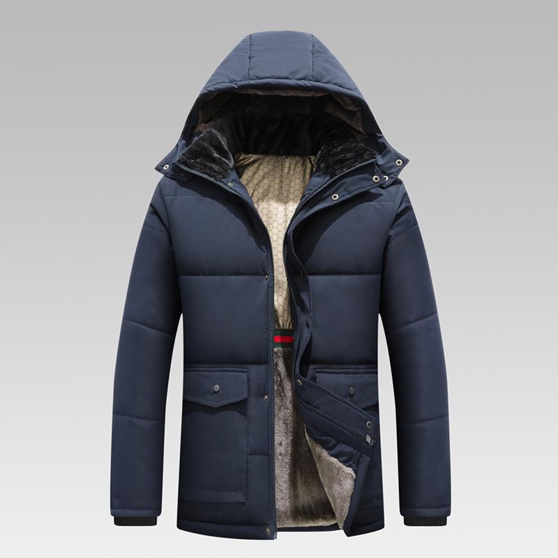 Хлопковая куртка Off Cap, Графеновый подогрев, Утолщение из бархата и хлопка, Деловая хлопковая куртка L темно-синий